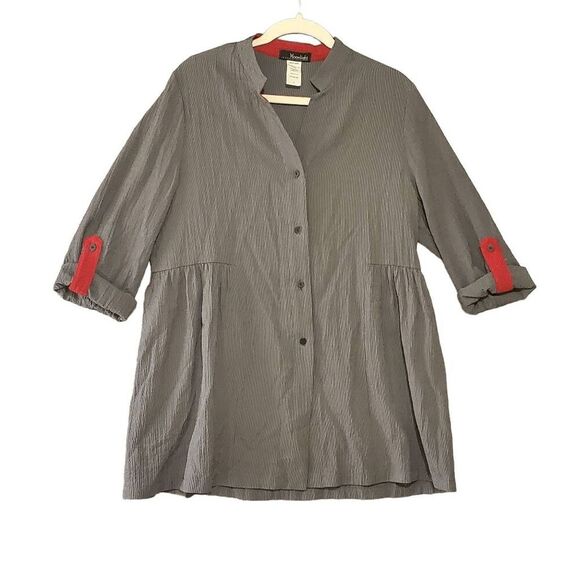 Moonlight Y&S Fashion Design Women's Long Sleeve Stripe Button Up Tunic Small - Picture 1 of 4